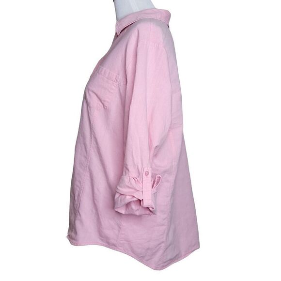 Riders by Lee Roll Sleeve Button Down Collar Shirt Pink Size XL - Picture 2 of 14